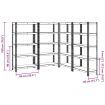 5-Layer Storage Shelves 4 pcs Anthracite Steel&Engineered Wood