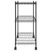 3-Tier Storage Rack with Wheels 60x35x81 cm Black 150 kg