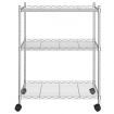 3-Tier Storage Rack with Wheels 60x35x81 cm Chrome 150 kg