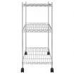3-Tier Storage Rack with Wheels 60x35x81 cm Chrome 150 kg
