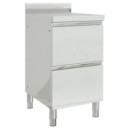 Commercial Kitchen Cabinet with 2 Drawers Stainless Steel
