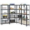5-Layer Storage Shelves 4 pcs Anthracite Steel&Engineered Wood