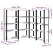 5-Layer Storage Shelves 4 pcs Anthracite Steel&Engineered Wood