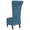 High Back Chair Blue Velvet Button Design