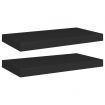 Floating Wall Shelves 2 pcs Black 50x23x3.8 cm MDF