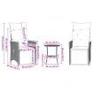 3 Piece Bistro Set with Cushions Black Poly Rattan