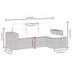4 Piece Garden Sofa Set with Cushions Black Poly Rattan