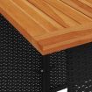 5 Piece Garden Dining Set with Cushions Black Poly Rattan