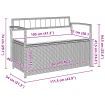 Garden Storage Bench with Cushion Grey Poly Rattan
