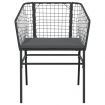 Garden Chairs 2 pcs with Cushions Black Poly Rattan