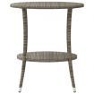 Reclining Garden Chairs 2 pcs with Table Grey Poly Rattan