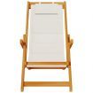 Folding Beach Chair with Armrests Light Grey Acacia Wood & Textilene