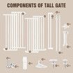 Retractable Safety Gate Pet Dog Cat Extra Tall with 3-Position Width Adjustment Fence Enclosure Guard Security Barrier Fencing for Stairs Doorway Kitchen