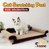 Cat Scratching Post Pet Bed Scratcher Toy Corrugated Cardboard Furniture Couch Sofa Shape Pad Indoor Kitten Nest Play Lounge 60 x 28 x 13cm