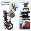 12 Inch Folding Wheelchair Mobility Disability Aid Equipment Portable PU Wheel Travel Lightweight Elderly Rear Hand Brakes Auswheel