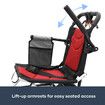 12 Inch Folding Wheelchair Mobility Disability Aid Equipment Portable PU Wheel Travel Lightweight Elderly Rear Hand Brakes Auswheel