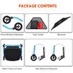 4 Wheel Rollator Walker Aluminum with Seat for Seniors Lightweight Rolling Walking Trolley Folding Elderly Medical Blue Auswheel