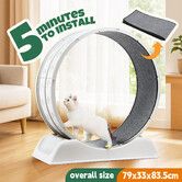 Cat Wheel Running Toy Exerciser Fitness Workout Treadmill Machine Indoor Feline Kitten Spinning Walking Training Kitty Play Gym Sports Circle Plastic