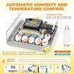 Auto Egg Incubator 48-60 Eggs Hatcher Breeder Automatic Turning Stop Humidity Control Hatching Chicken Duck Bird Quail Poultry Water Refill Candler