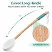 Back Lotion Applicator with 4 Replaceable Pads,Lotion Applicator,Sunscreen Applicator for Cream with 17In Curved Handle Easy to Target Back and Feet,White