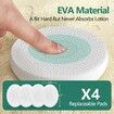 Back Lotion Applicator with 4 Replaceable Pads,Lotion Applicator,Sunscreen Applicator for Cream with 17In Curved Handle Easy to Target Back and Feet,White