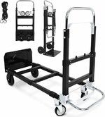 2 in 1 Foldable Hand Truck Dolly,Heavy Duty Convertible Hand Truck,Dolly Cart with Wheels for Transport and Moving Luggage Office Home Use
