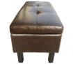 PU Leather Look Double Sized Storage Trunk / Bed End - Brown
