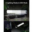 Solar Camping Lights Rechargeable, 3 Lighting Modes, IP66 Waterproof Inflatable Lamp for Hiking, Backpacking, Survival, Collapsible Tent Lights