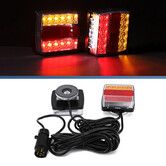 Magnetic LED Trailer Towing Light Kit With Cable 7 Pin Plug Tail Stop Amber Turn Signal