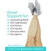 1 Pack Adjustable Shin Splint Support, Lower Leg Compression Wrap Increases Circulation, Reduces Muscle Swelling, Calf Sleeve for Men and Women (Beige)
