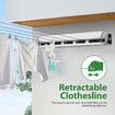 Retractable Clothesline 5 Line Clothes Dryer Airer Rack Wall Outdoor Wet Dry Laundry Garment Pull Out Air Washing Drying Cord 50m Galvanised Steel