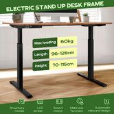 Stand Up Desk Frame Electric Sit and Standup Table Base Legs Heavy Duty Smart Motor Adjustable Rising Standing Underframe for Home Office Black
