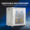 12U Server Cabinet Rack Network Data Case Wall Mount LAN Enclosure Comms 19Inch 400mm Deep Locking Glass Door Side Panels Wheels IT Computer Equipment