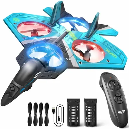 Foam Remote Control Airplanes RC Planes for Kids Age3+,RC Airplane Fighter Jet with Light, 360 Degree Flip Fighter Jet Toy,Gravity Sensing,Stunt Roll