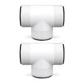 2 Pack Pool Hose Connector Replacement for Intex and Coleman, 1.5 inch Pool Hose T Connector Fits Filter Pumps, Threaded Hose Connections
