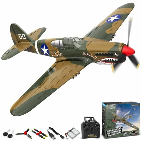 RC Plane,4 Channel Remote Control Airplane Fighter P40 with Aileron,6-Axis Gyro,Aerobatics for Boys,Kids