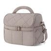 Insulated Lunch Bags for Women, Cute Quilted Lunch Box, Lightweight Puffy Padded Waterproof Lunch Tote for Work Picnic Travel, 23 x 15 x 20 cm, Grey