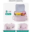 Insulated Lunch Bags for Women, Cute Quilted Lunch Box, Lightweight Puffy Padded Waterproof Lunch Tote for Work Picnic Travel, 23 x 15 x 20 cm, Grey