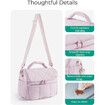 Insulated Lunch Bags for Women, Cute Quilted Lunch Box, Lightweight Puffy Padded Waterproof Lunch Tote for Work Picnic Travel, 23 x 15 x 20 cm, White