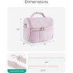 Insulated Lunch Bags for Women, Cute Quilted Lunch Box, Lightweight Puffy Padded Waterproof Lunch Tote for Work Picnic Travel, 23 x 15 x 20 cm, Pink