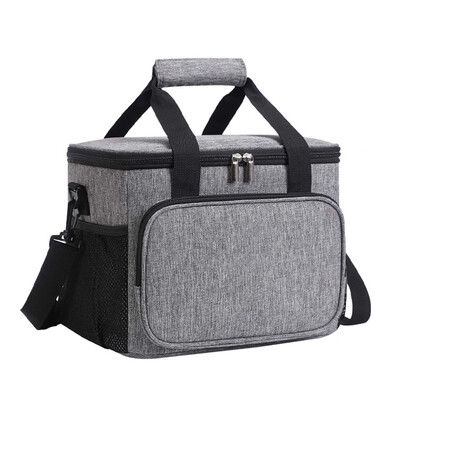Insulated Lunch Bag for Women Men, Reusable Lunch Box for Office Work School Picnic Beach for Kids Men Women, 31 x 19 x 23 cm, Grey