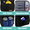Insulated Lunch Bag for Women Men, Reusable Lunch Box for Office Work School Picnic Beach for Kids Men Women, 31 x 19 x 23 cm, Black