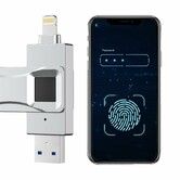 Encrypted USB Flash Drive Fingerprint 2-in-1 Secure Password Protected U Disk Photo Memory Stick for Phone PC with 360 Degree Protection Cover(64GB)