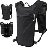 Lightweight Backpack Running Backpack for Men and Women, 6L Breathable Bike Rucksack for Cycling Hiking Outdoor Sports and Travel, Black