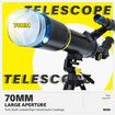 Telescope, 70mm Aperture 400mm AZ Mount Astronomical Refracting Telescopes 20x to 200x for Kids and Men Women, Black