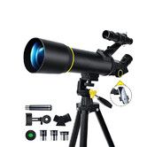 Telescope, 70mm Aperture 400mm AZ Mount Astronomical Refracting Telescopes 20x to 200x for Kids and Men Women, Black