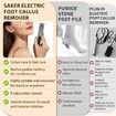 Electric Foot Callus Remover 2 in 1 Electric Foot File,Adjustable Speed Foot File with Sandpaper Discs Grinding Heads 9 Speeds Callus Remover for Feet