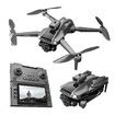 5G 4K Triple Cameras Drone Foldable 4.3inch Screen Obstacle Avoidance LED Light Flow Hover Batteries 2.4GHz Antiinterference Christmas Gift