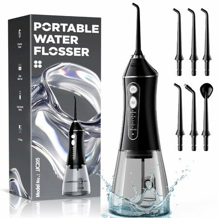 Water Flosser for Teeth Cleaning and Flossing,5 Modes Rechargeable Cordless Oral Irrigator 320ml Water Tank Teeth Cleaner,IPX7 Waterproof