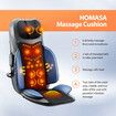 Full Body Massage Cushion Shiatsu Back Neck Massaging Chair Seat Pad Kneading Rolling Vibration Heating Relax with Foot Massager Remote Pillow Homasa